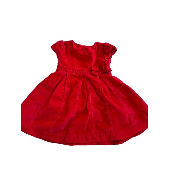 Carters Baby Girls 4-Piece Outfit Set Red Dress Bow Top White Vest Pants 6M - Picture 2 of 16